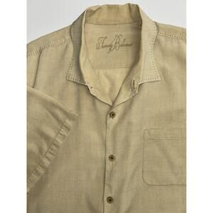 Tommy Bahama Men’s 100% Tencel Lyocell Pick Stitch Beige Camp Shirt Size XXL